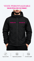 Veste noire personnalisable – Rose fluo tendance