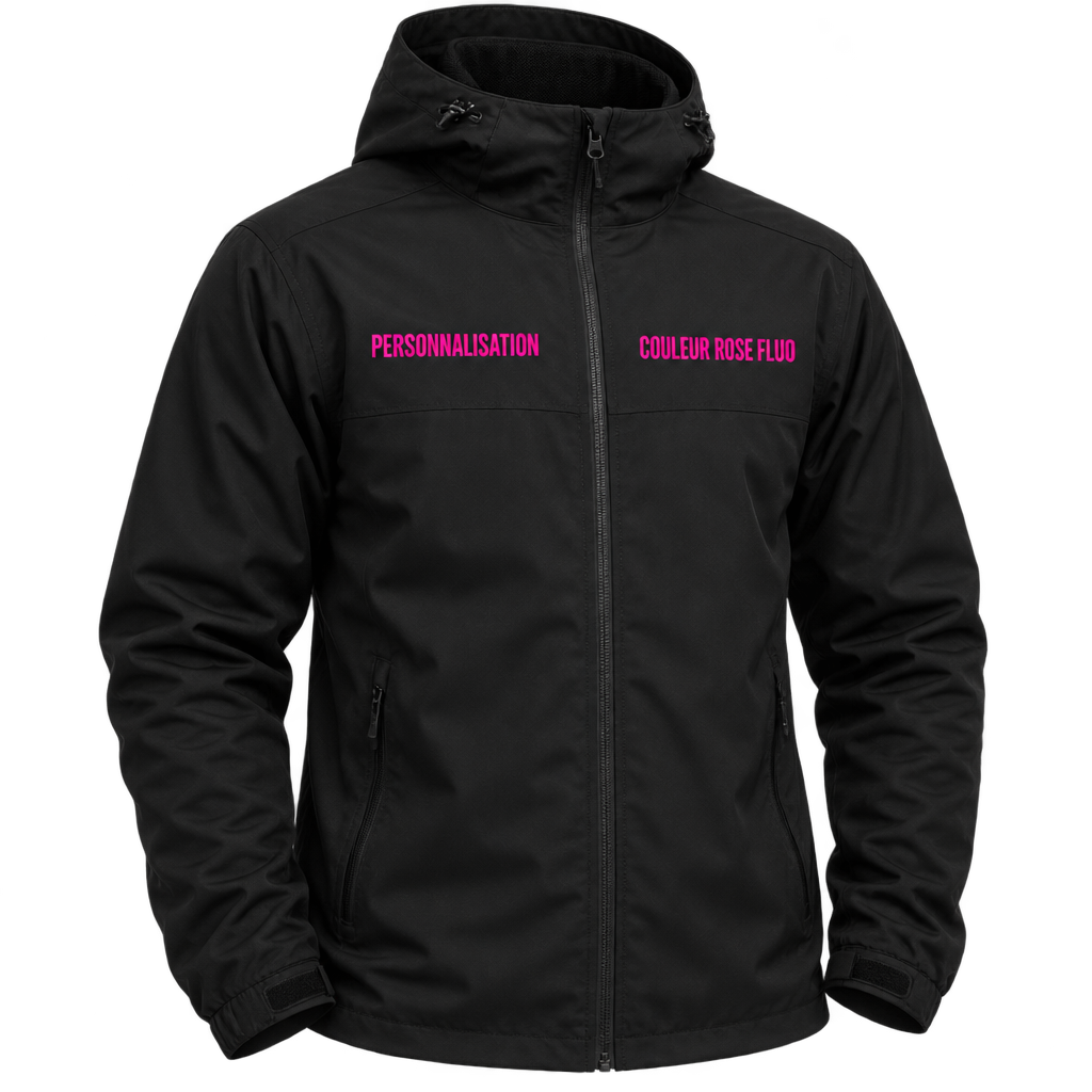 Veste noire personnalisable – Rose fluo tendance