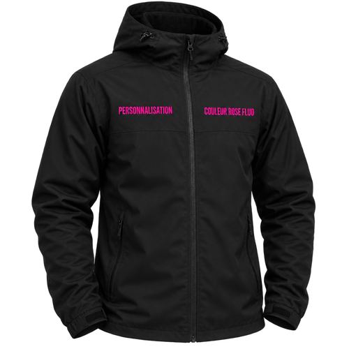 Veste noire personnalisable – Rose fluo tendance